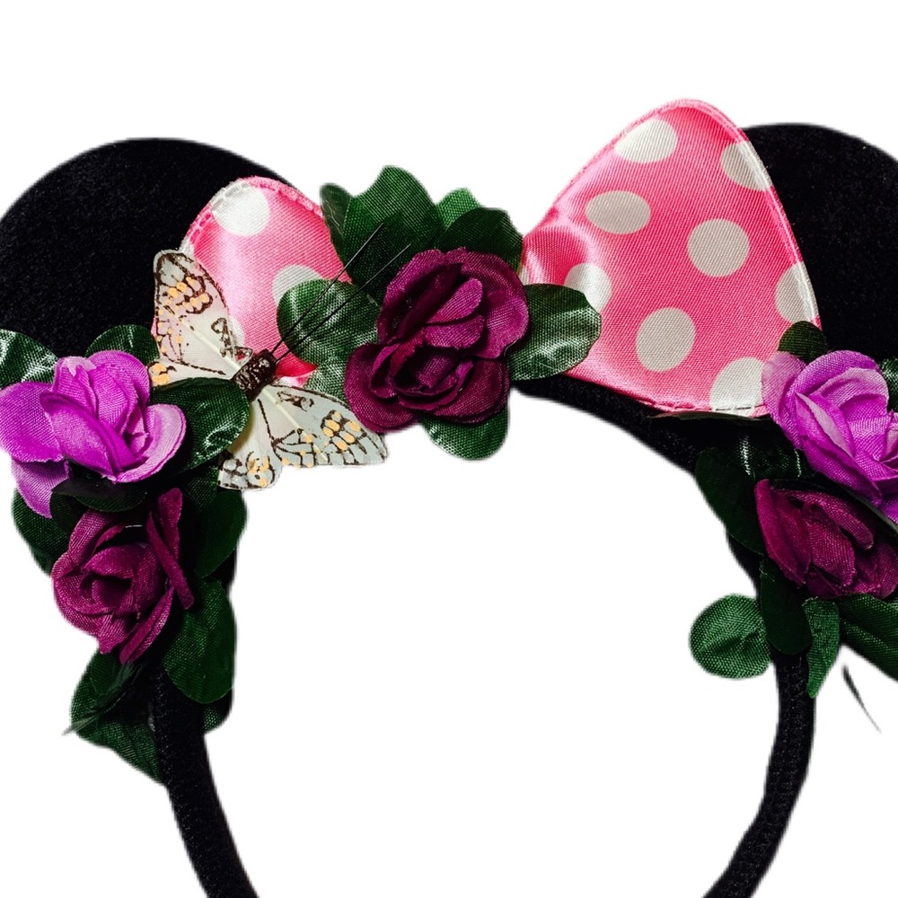 Disney Inspired Minnie Ears Flower Crown Kids/Adults  Minnie Flower Crown - Picture 6 of 7